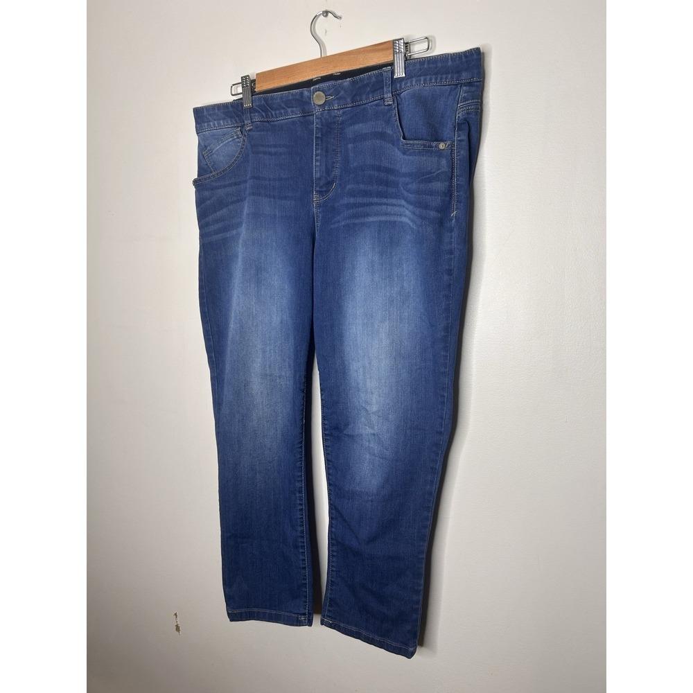 Democracy "Ab"technology Dark Blue Straight Ankle Women's Jeans Plus Size 16W - Picture 3 of 9